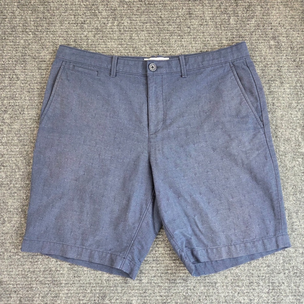 Original Penguin Mens Blue Embroidered Diamond Dot Chino Shorts Size 34 Preppy